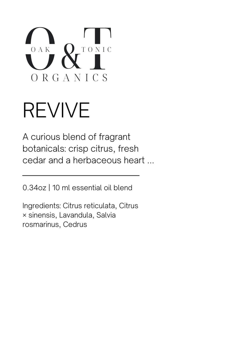 Oak & Tonic Organics Essential Oil Diffuser Blend Revive Oak & Tonic Organics | Revive Essential Oil