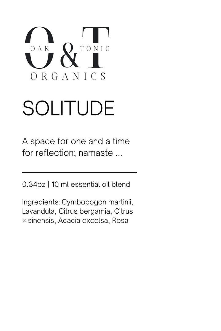 Oak & Tonic Organics Essential Oil Diffuser Blend Solitude Oak & Tonic Organics | Solitude Essential Oil