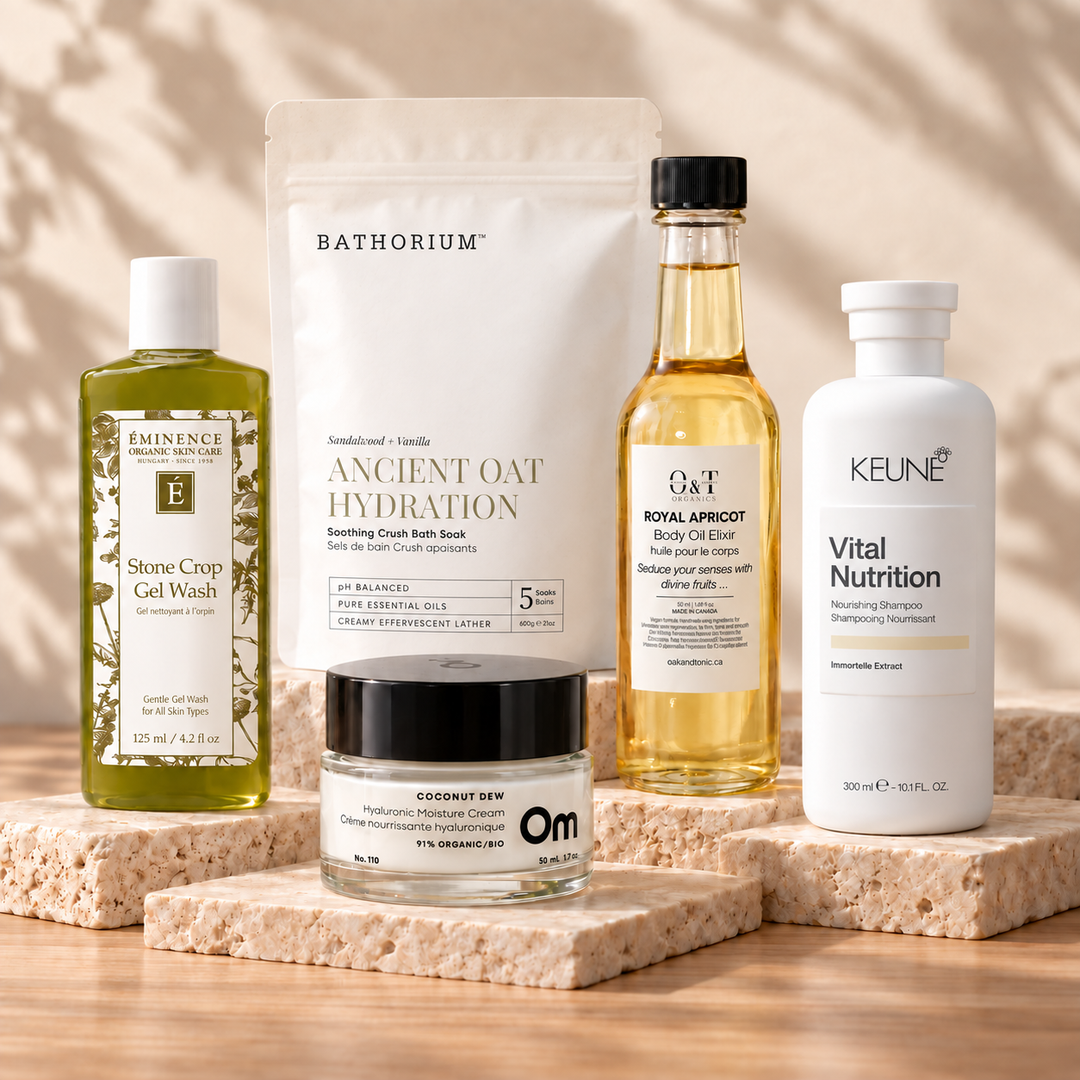 Oak + Tonic best sellers from Eminence, Om Organics, Bathorium, Oak + Tonic and Keune