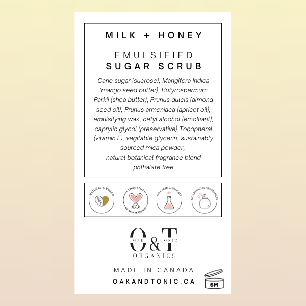Oak & Tonic Organics | Milk + Honey Emulsified Sugar Scrub - Oak + Tonic