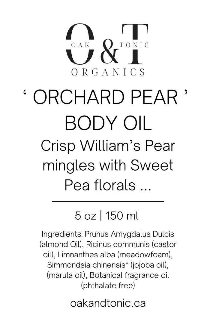 Oak & Tonic Organics | Orchard Pear Body Oil 150ml - Oak + Tonic