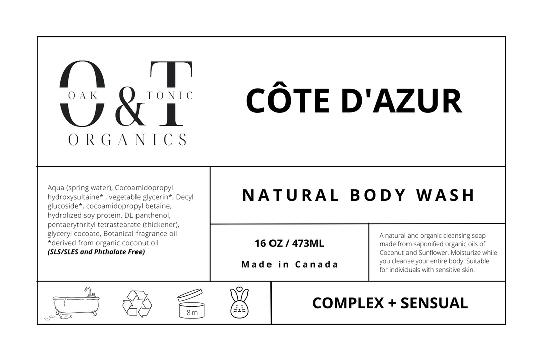 Oak & Tonic Organics | Côte d'Azur Body Wash - Oak + Tonic