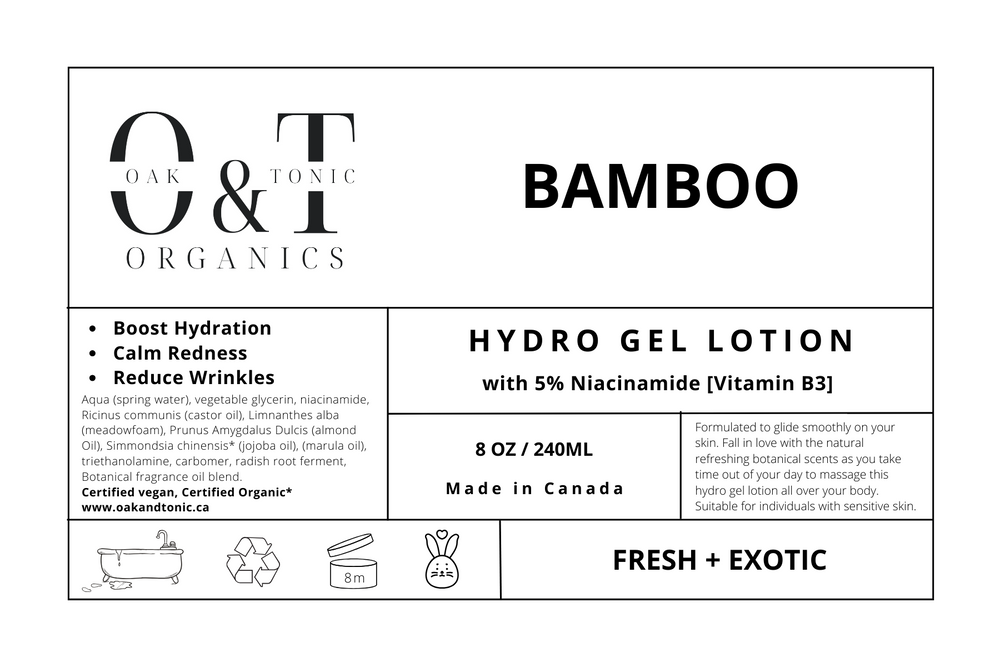 Oak & Tonic Organics | Bamboo Hydro-Gel Hand & Body Lotion - Oak + Tonic