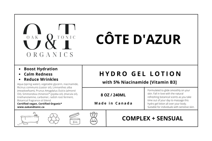 Oak & Tonic Organics | Côte D'azur Hydro-Gel Hand & Body Lotion - Oak + Tonic