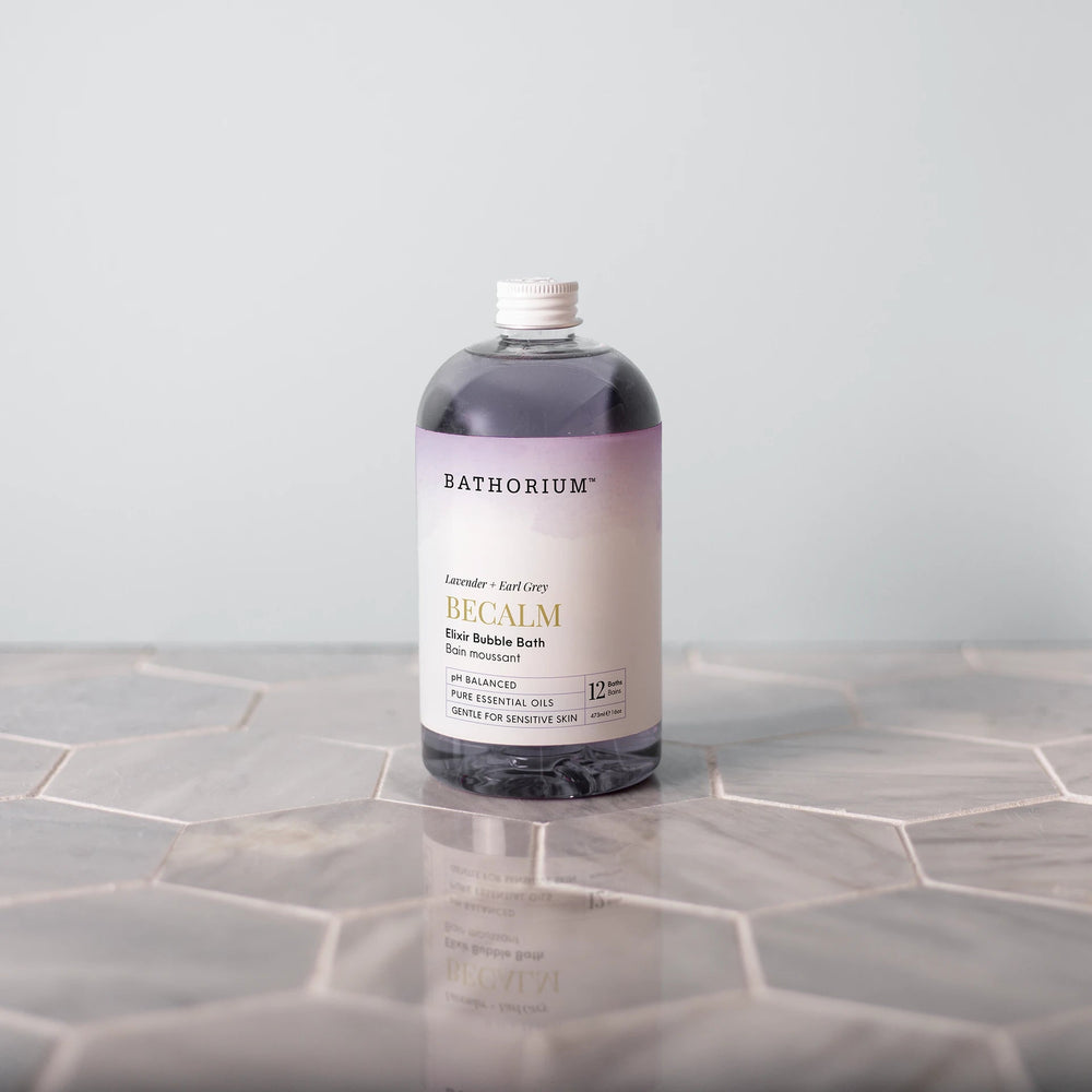 BeCalm Bubble Bath Elixir — current packaging, detail view