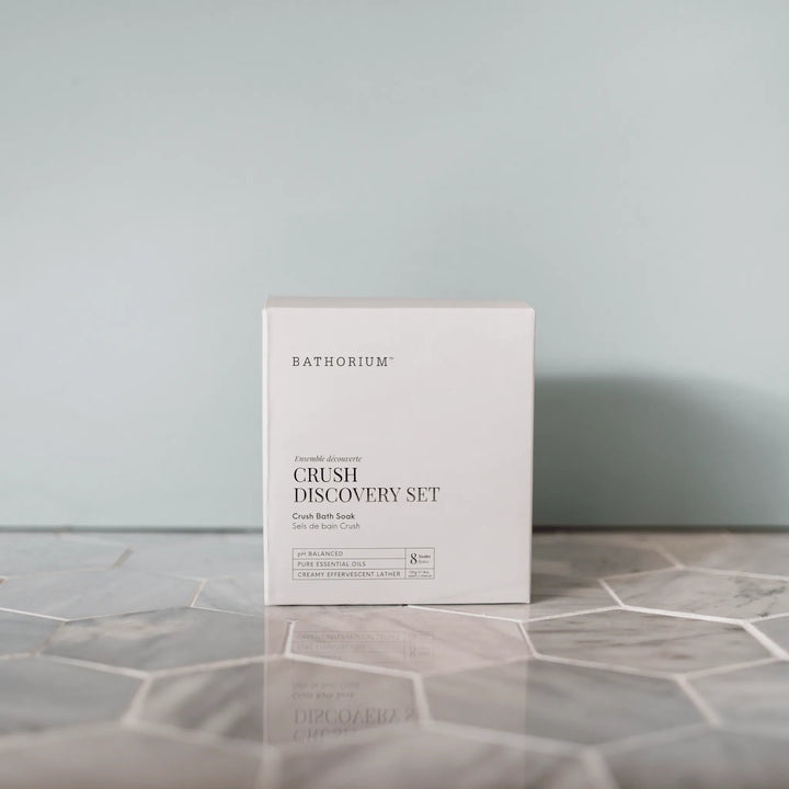 Bathorium Crush 8-Pack Discovery Set displayed on tile