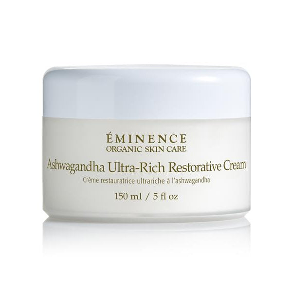 Eminence Organic Skin Care Ashwagandha Ultra-Rich Restorative Cream jar on a white background
