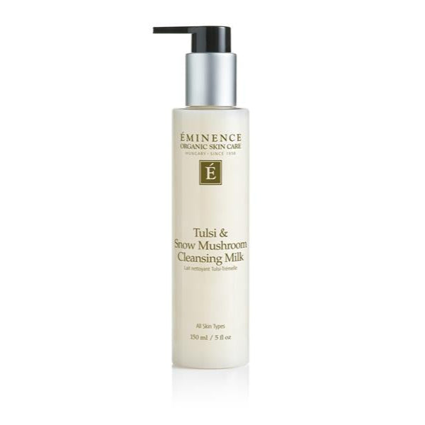 Emilence cleansing milk bottle on a white background