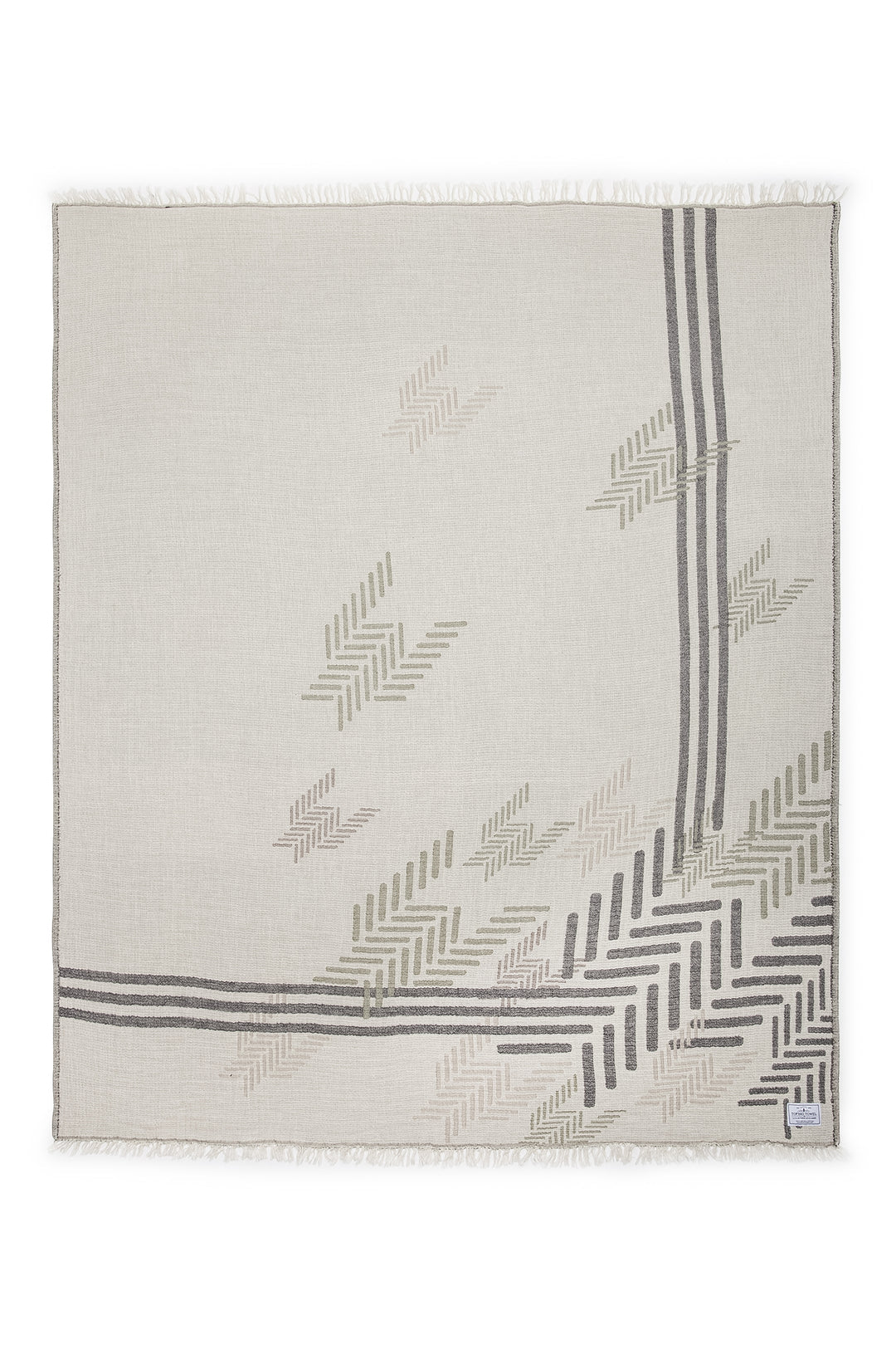 Textile with geometric pattern on a white background