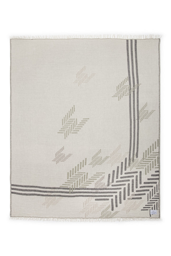 Textile with geometric pattern on a white background