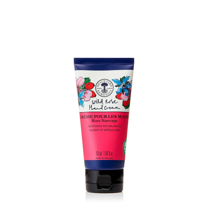 Hand cream tube with floral design on a white background