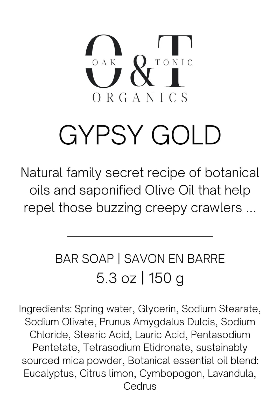 Oak & Tonic Organics Bar Soap Gypsy Gold Oak & Tonic Organics | Gypsy Gold Soap Bar