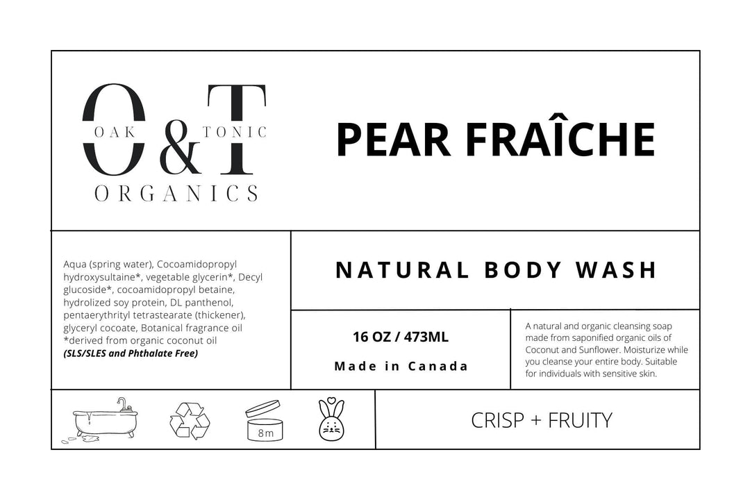 Oak & Tonic Organics Body Wash Pear Fraîche Oak & Tonic Organics | Pear Fraîche Body Wash