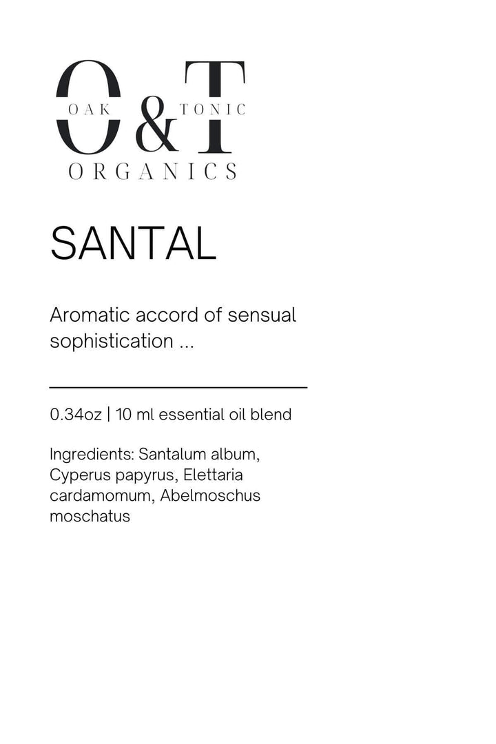 Oak & Tonic Organics Essential Oil Diffuser Blend Santal Oak & Tonic Organics | Santal Essential Oil