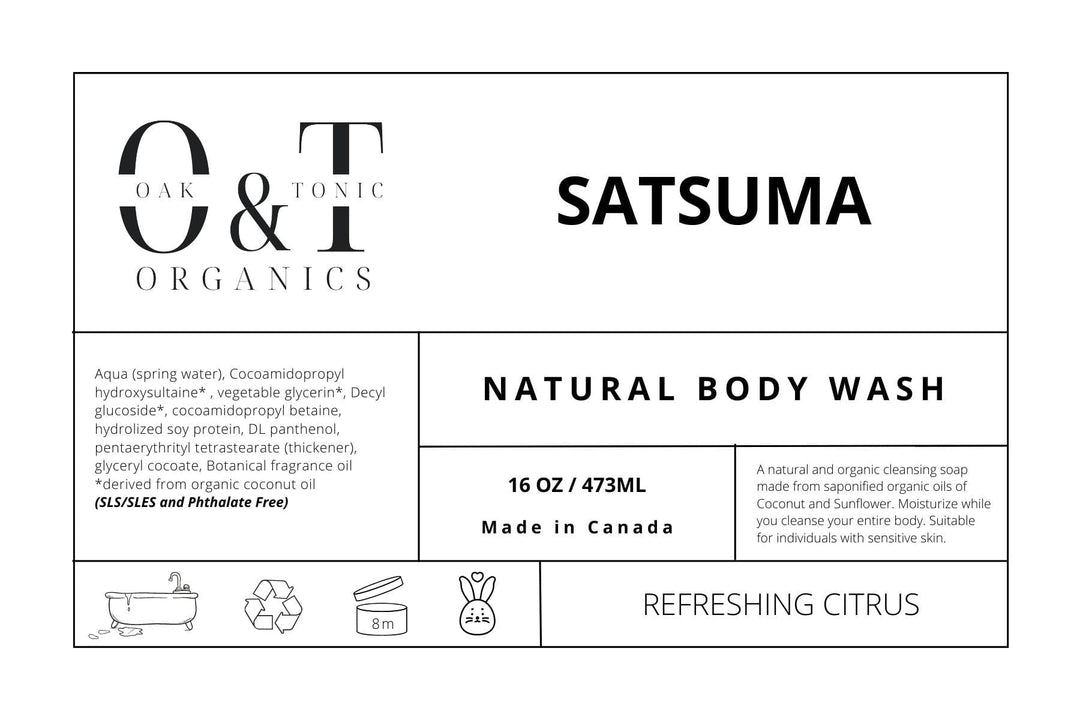 Oak & Tonic Organics Body Wash Satsuma Oak & Tonic Organics | Satsuma Body Wash
