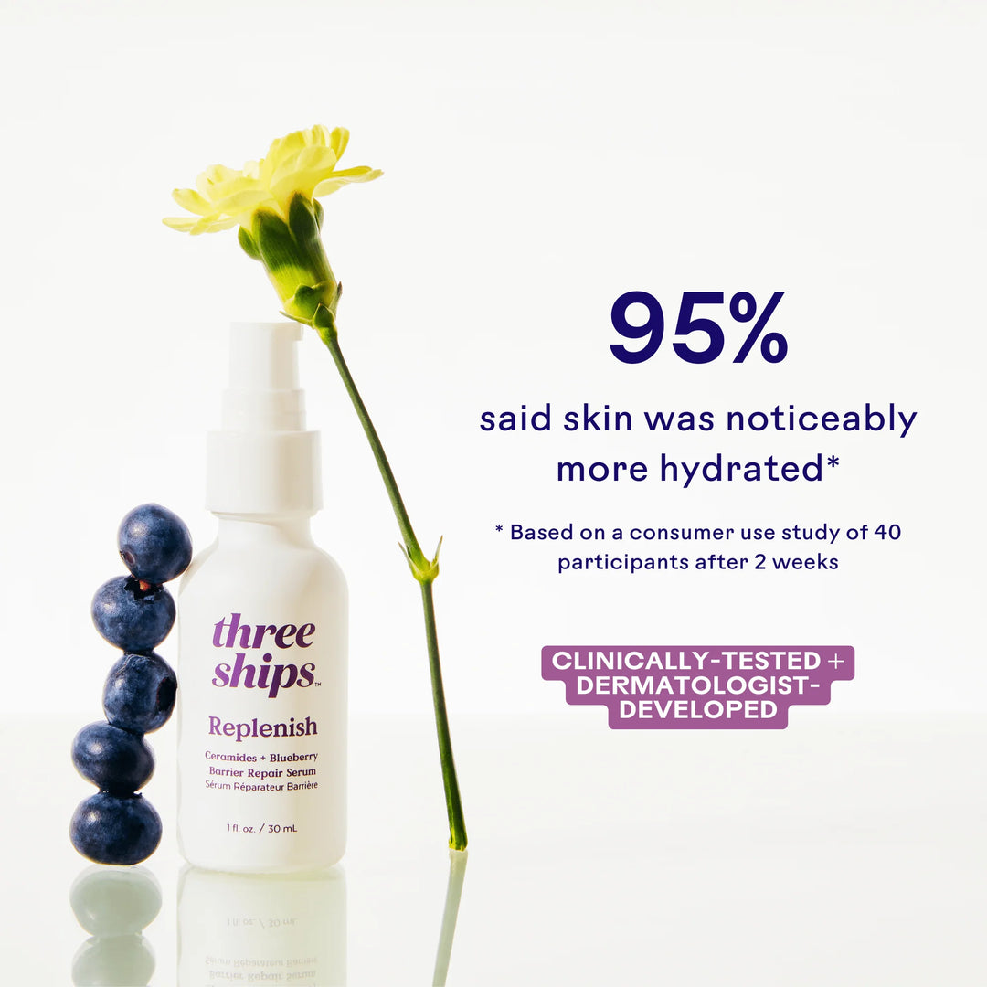 Three Ships | Replenish Ceramides + Blueberry Barrier Repair Serum - Oak + Tonic